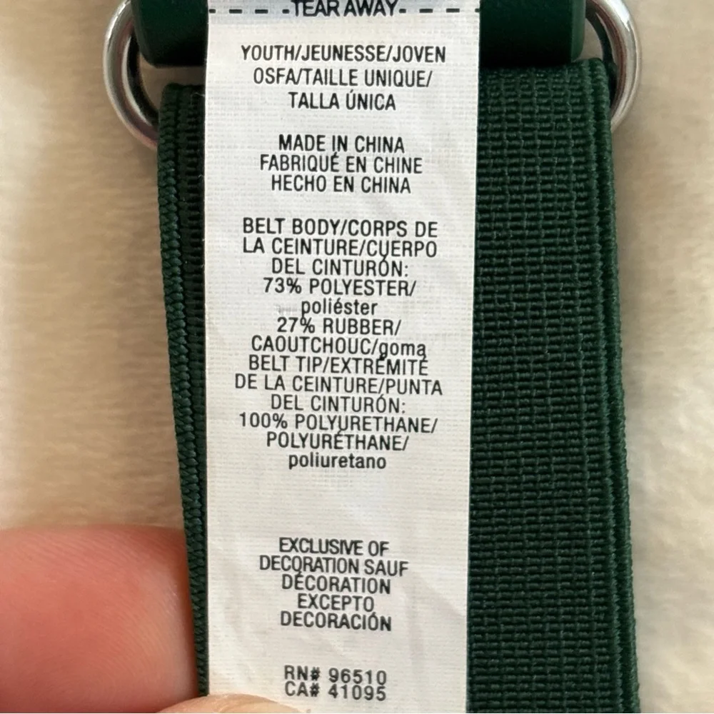 Under Armour Youth Adjustable Baseball Belt Green One Size Fits All